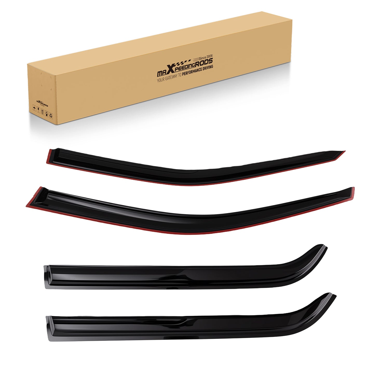 Acrylic Window Visors Rain Guards compatible For Ford Explorer 2011-2019 BlackSet
