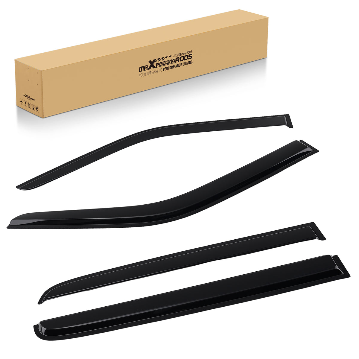Acrylic Window Visor Rain Deflectors compatible For Ford F250-F550 Super Duty 1999-2016 4pc