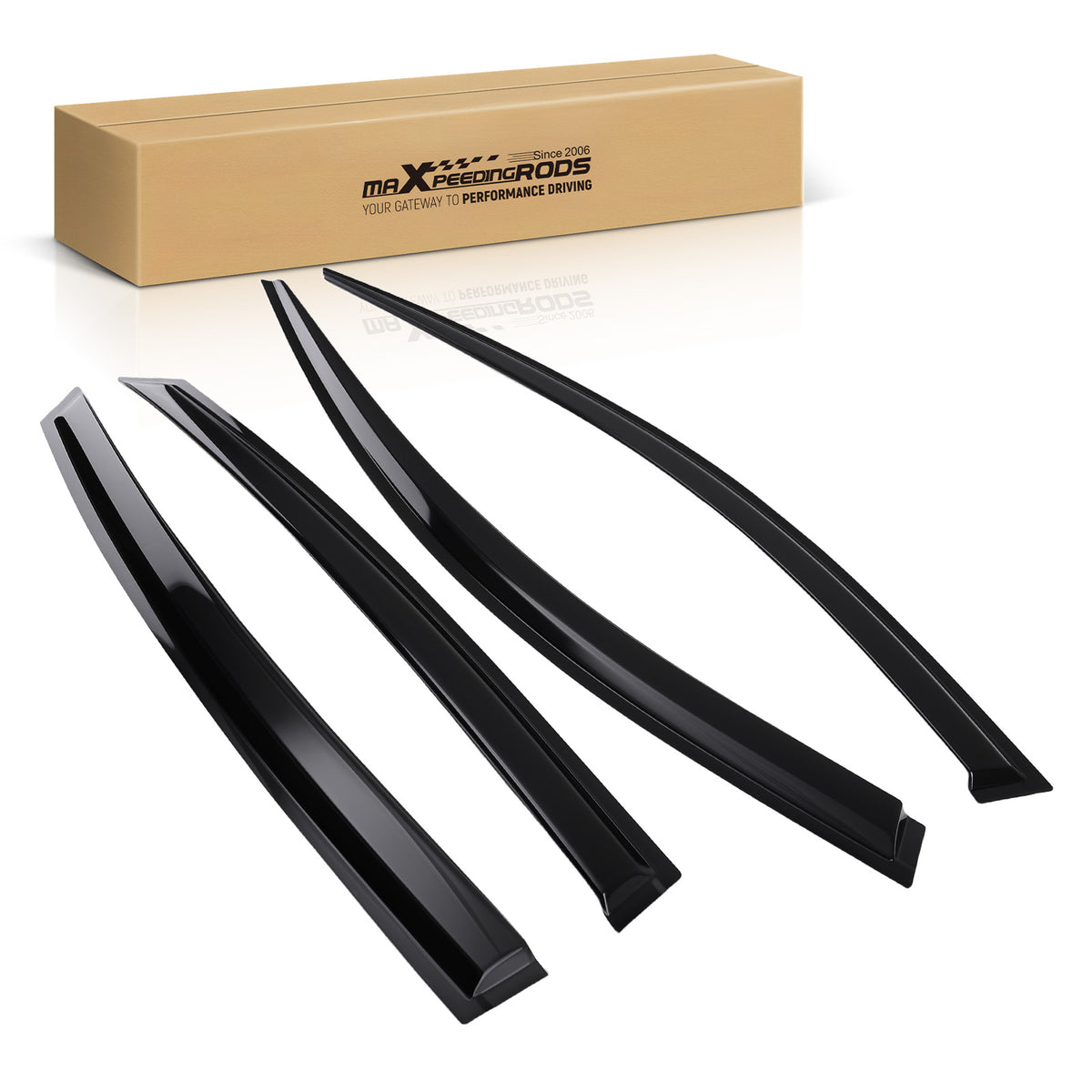 Rain Guard Window Visors Kit compatible For Ford Fusion 2013-2020  4PC Smoke Black