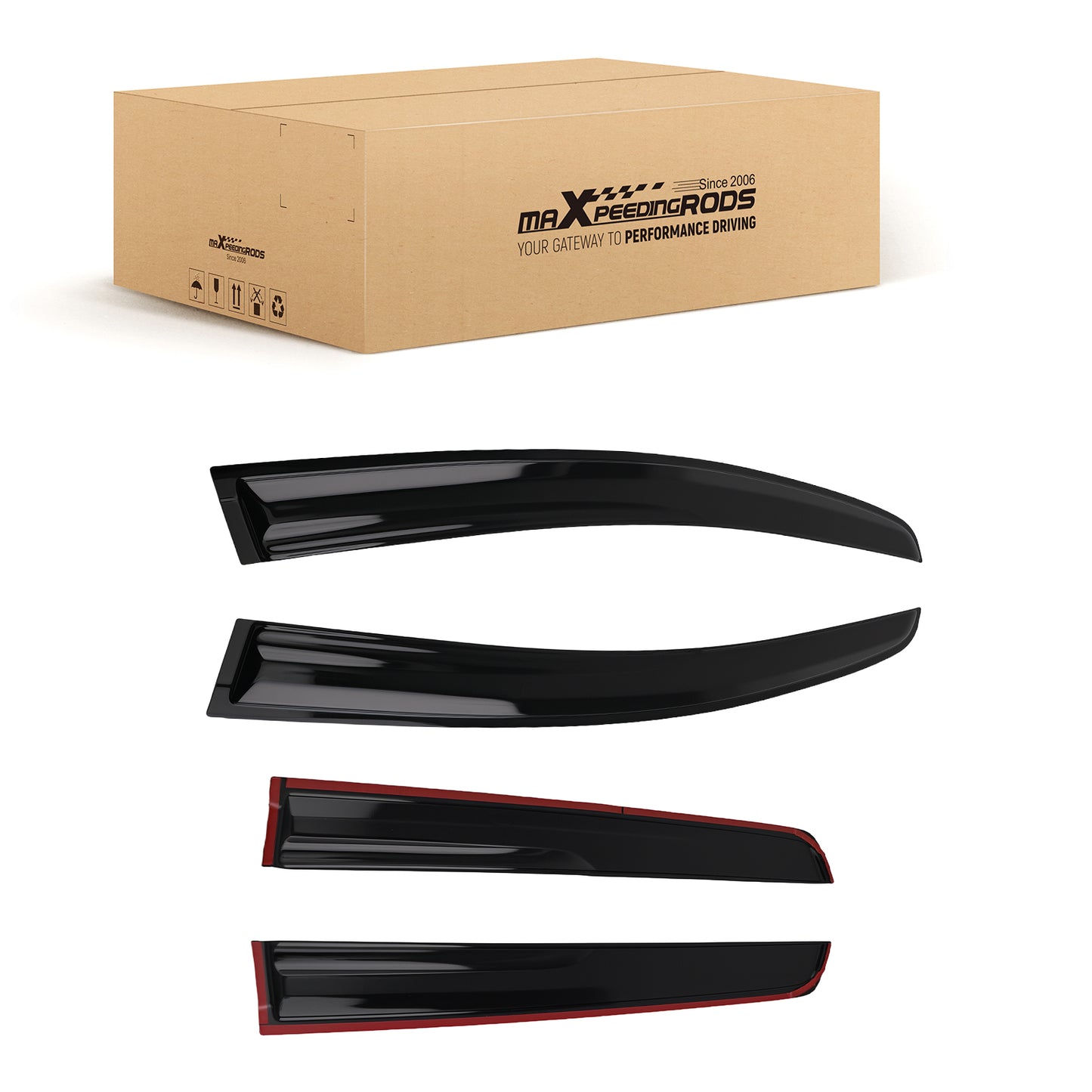 4PCS Window Visor Rain Guard Deflector compatible For Honda Jazz 2015-2020  Outside Mount