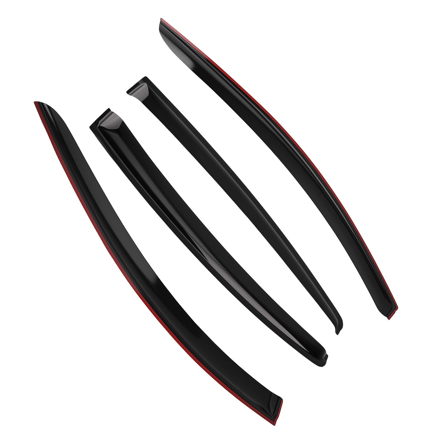 4Pcs Rain Deflectors Visors compatible For Honda HR-V 2016-2022 Outside Mount Black Tinted
