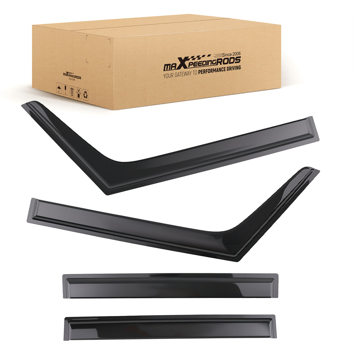 4PC Side Window Rain Guards compatible For Subaru Forester 2019-2024 Black