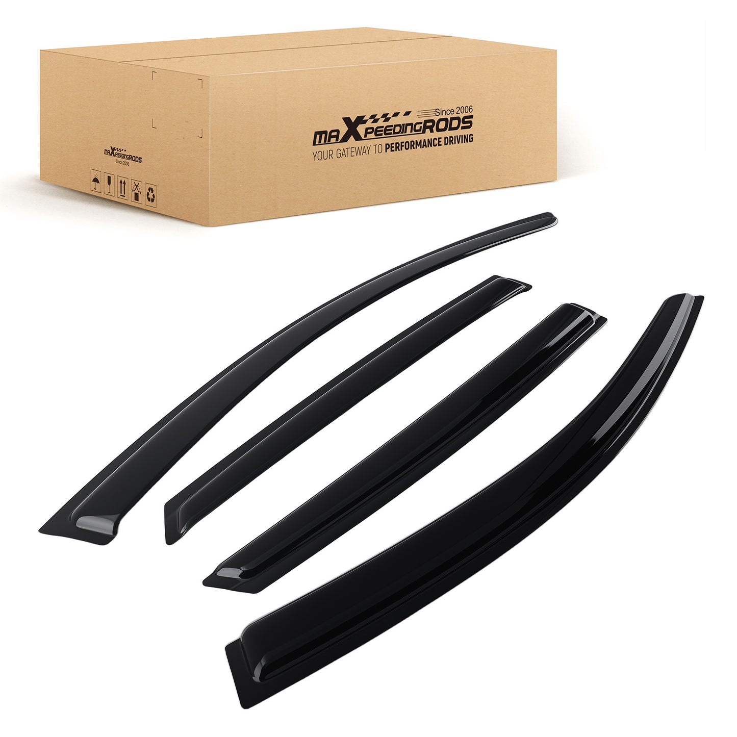 4Pcs Window Visor Rain Guard Set compatible For Kia Optima 2016-2020  Black 1.8mm