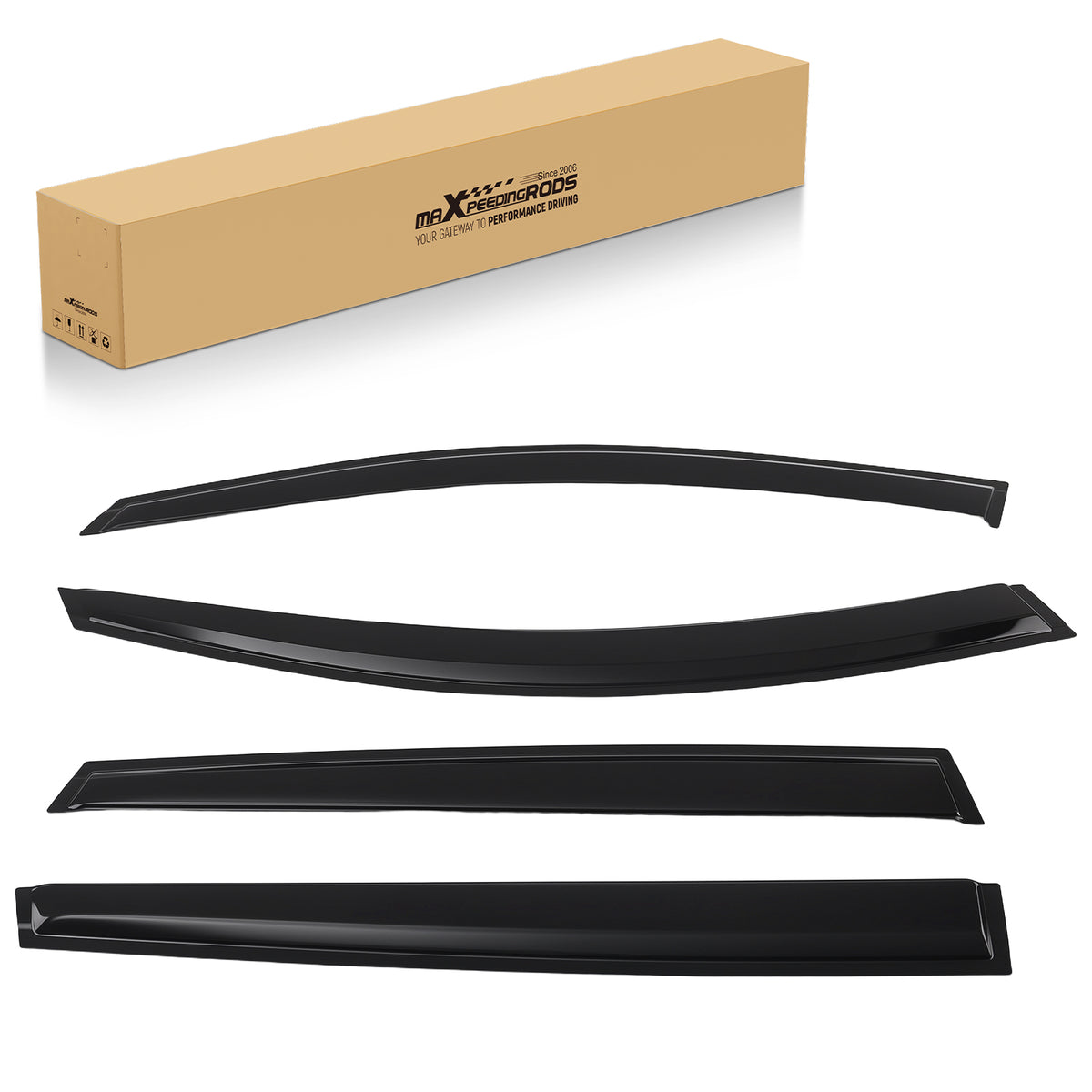 Window VisorRain Guards Wind Deflectors Set compatible For Kia Sorento 16-20 Black Tinted