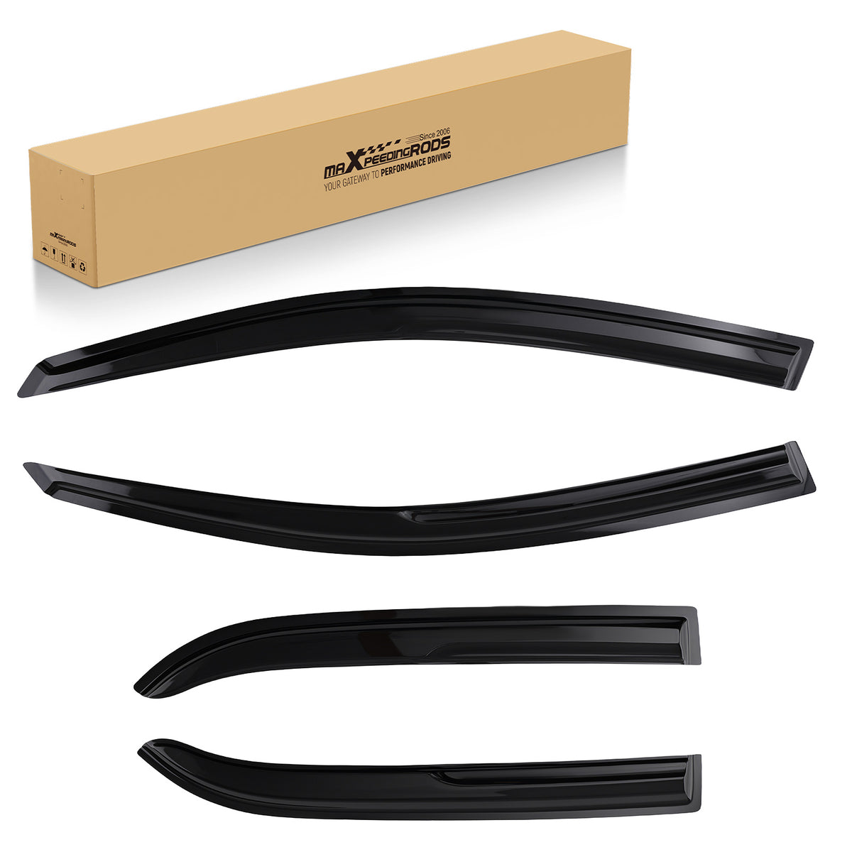 4-PC compatible For Vent Visor Set compatible For Mitsubishi Lancer Sedan 2002-2007 Black Tinted