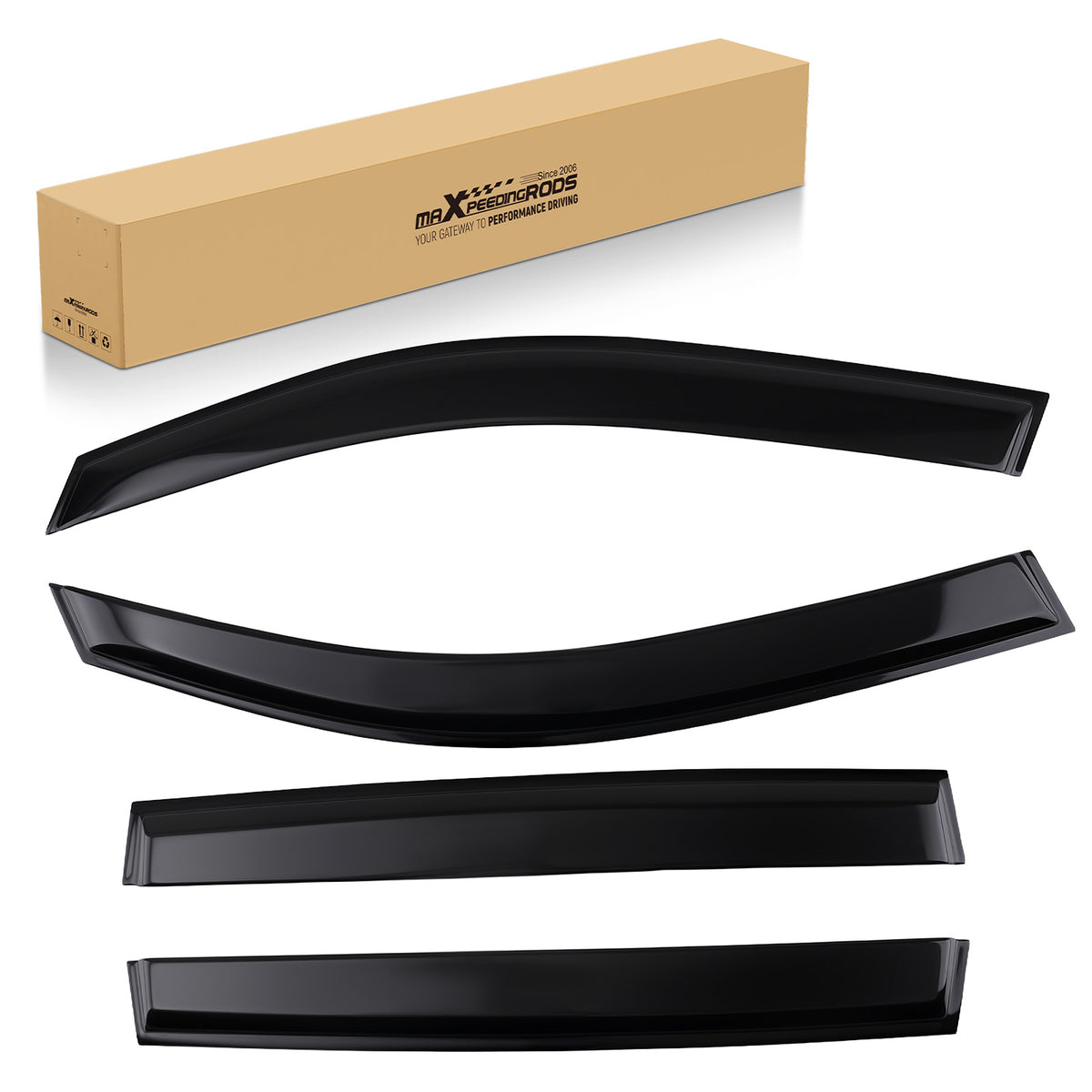 4x Window Visors Rain Guards Shield compatible For Subaru Forester 2019-2024Outside Mount