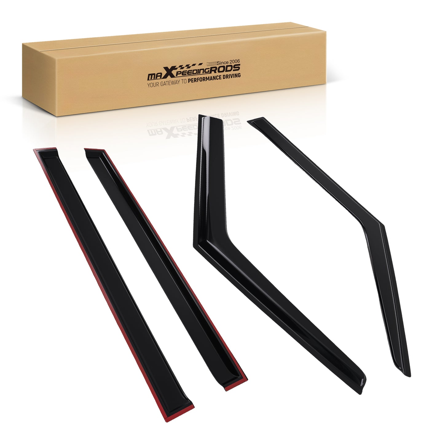 Outside Window Visors Wind Deflectors compatible For Kia Soul 2014-2019 4pc Black Set