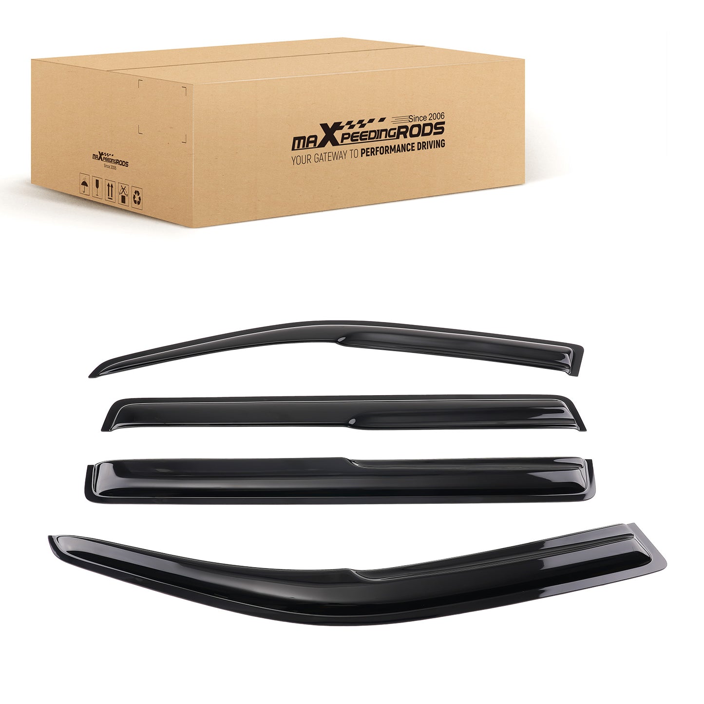4Pc Window Rain Guards Visor compatible For Toyota Highlander 2001-2007 Outside Mount