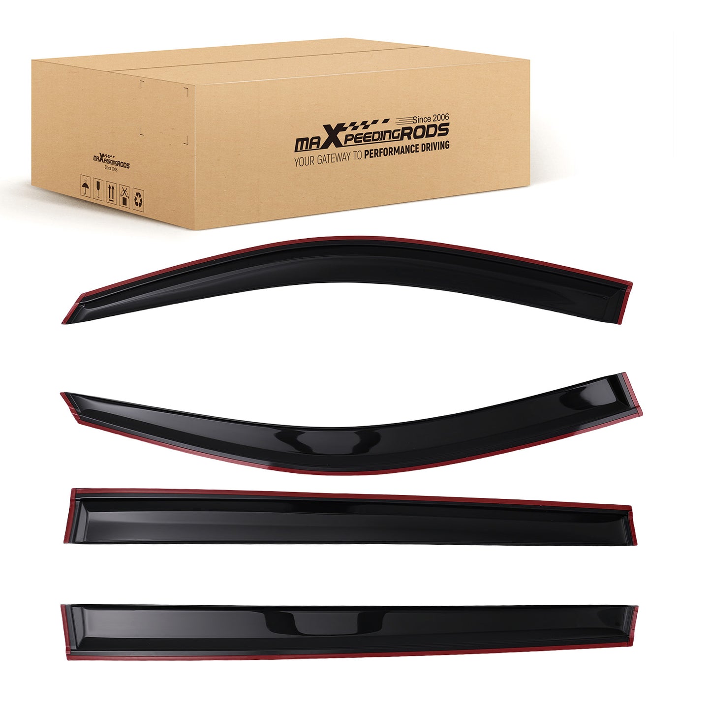 Acrylic Window Deflectors compatible For Toyota Highlander 2014-2019 Rain Guards 4PCS