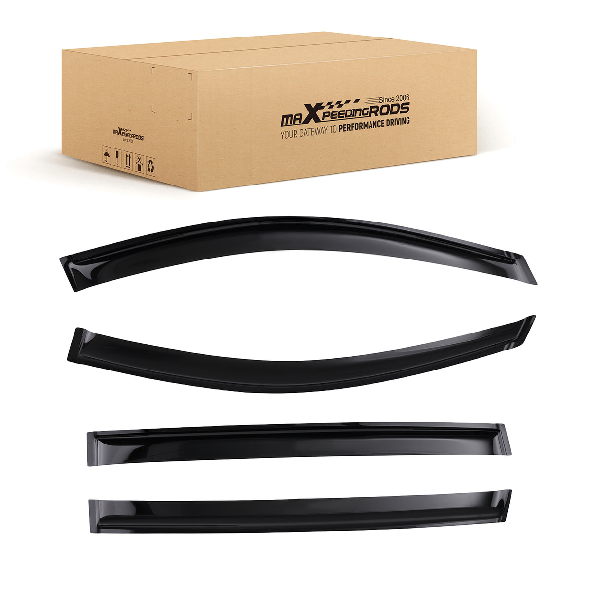 4-Piece Window Wind Deflectors Rain Guards compatible For Toyota Sienna 2004-2010 Smoke