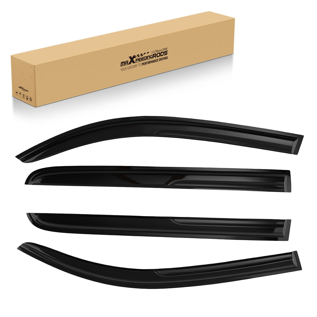 4pc Wind Deflector Rain Guard Set compatible For Toyota Tacoma Double Cab 2005-2015 Outside