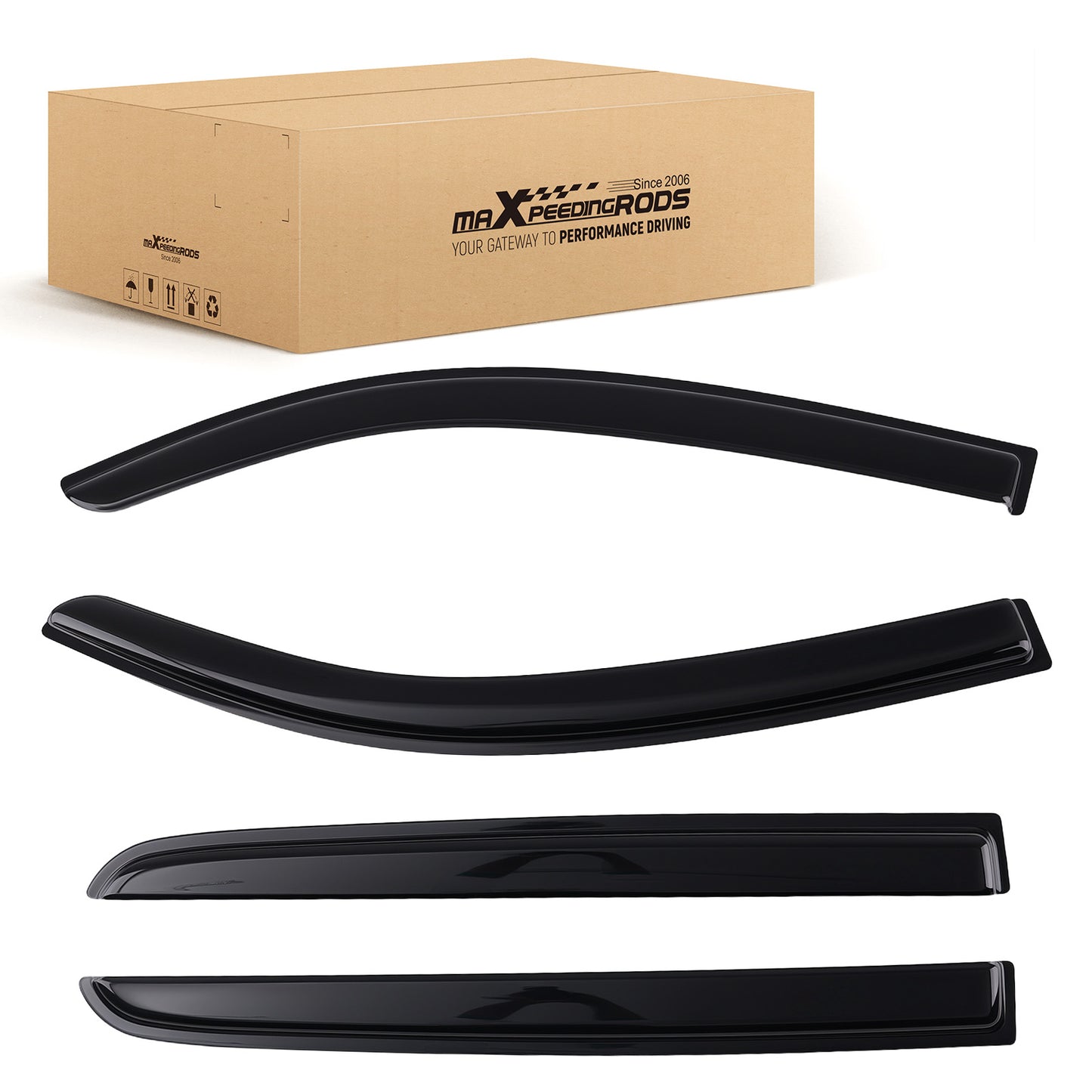 4Pcs Window Visor compatible For Vent compatible For Toyota Tundra Double Cab 2007-21 Wind Deflectors