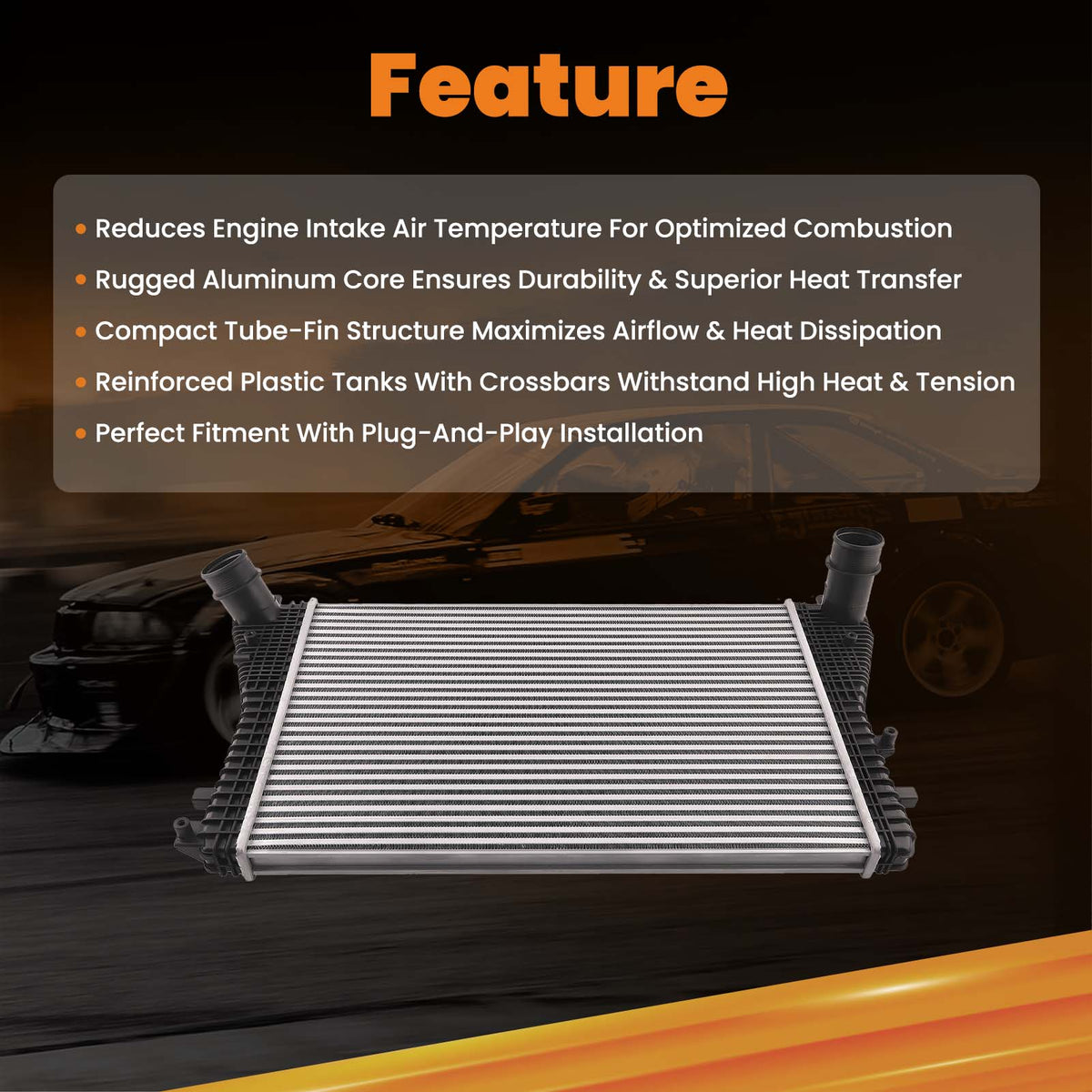 Intercooler / Charge Air Cooler compatible For Audi TT Quattro compatible For VW Passat Beetle Jetta