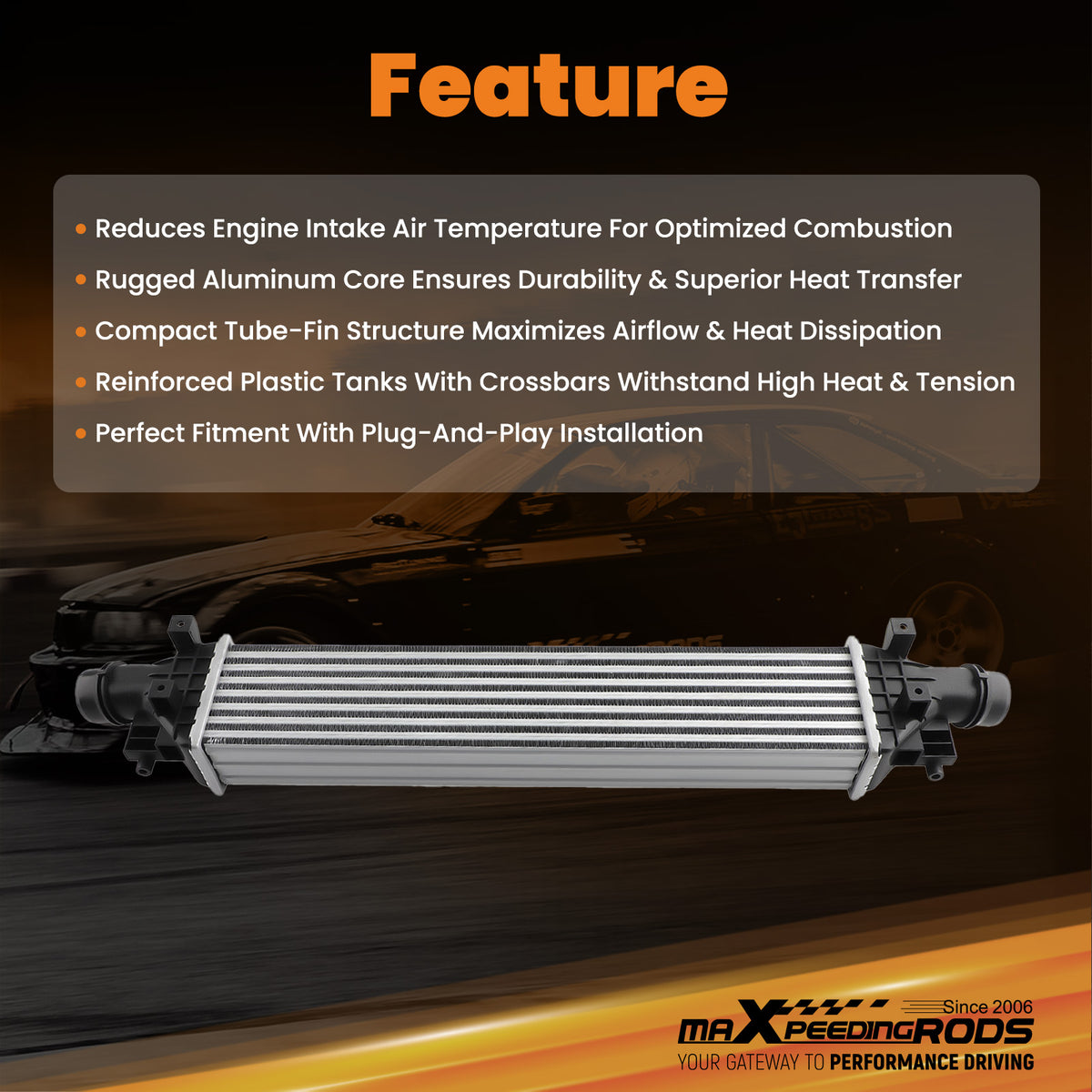 Intercooler Charge Air Cooler compatible For Chevy Trax compatible For Buick Encore 1.4T Turbo 95026333