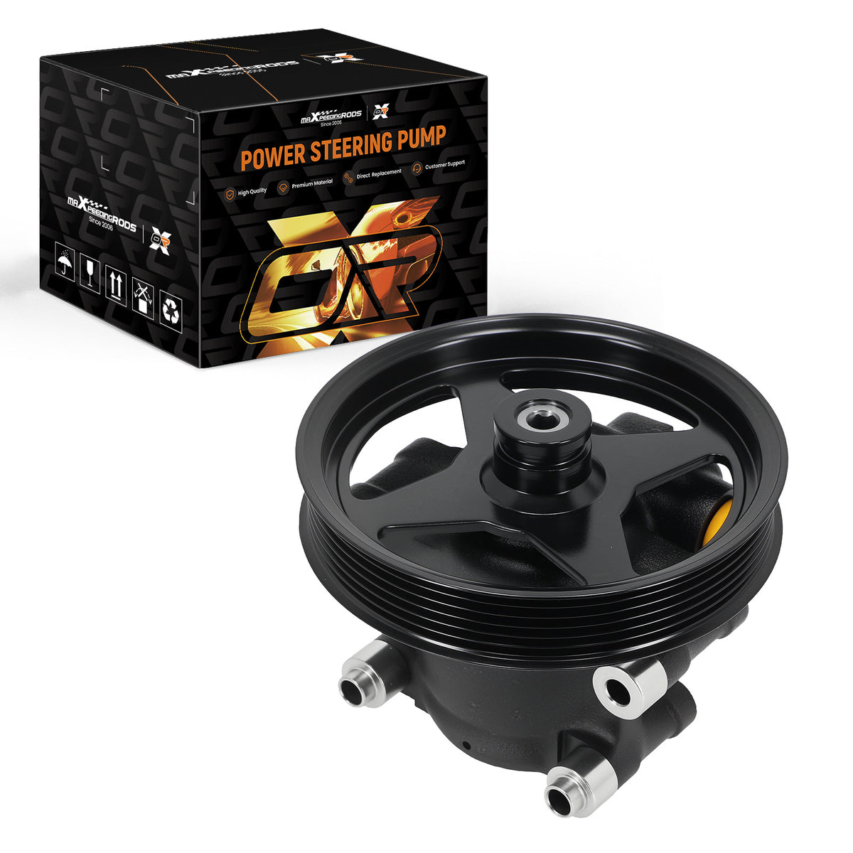 Front Power Steering Pump compatible For Ford F-150 Lobo 2009 V8 4.6L 5.4L 9L3Z3A674B