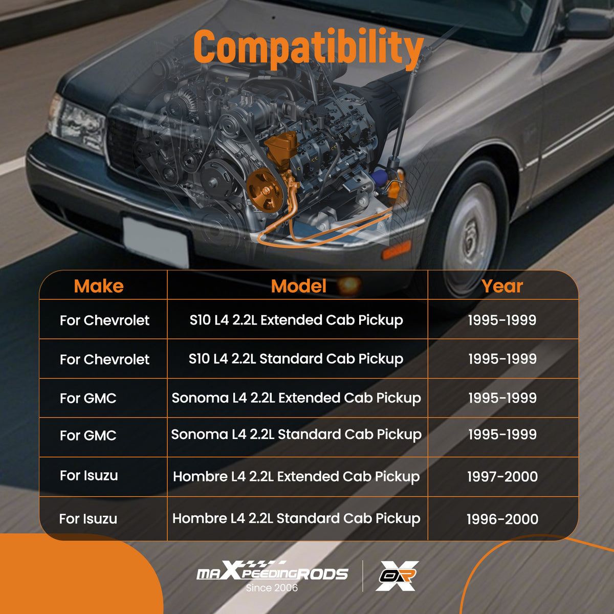 Power Steering Pump compatible For Chevrolet S10 L4 2.2L Extended Standard 1995-99 2058538