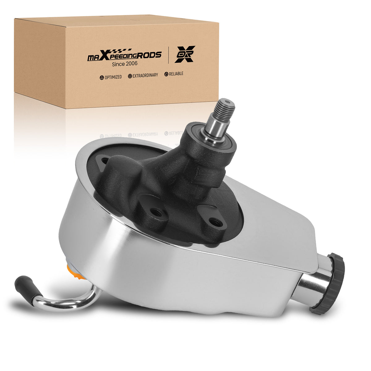 Power Steering Pump compatible For Chevy BBC SBC 350 454 Chrome Saginaw 5/8" Key Way Style