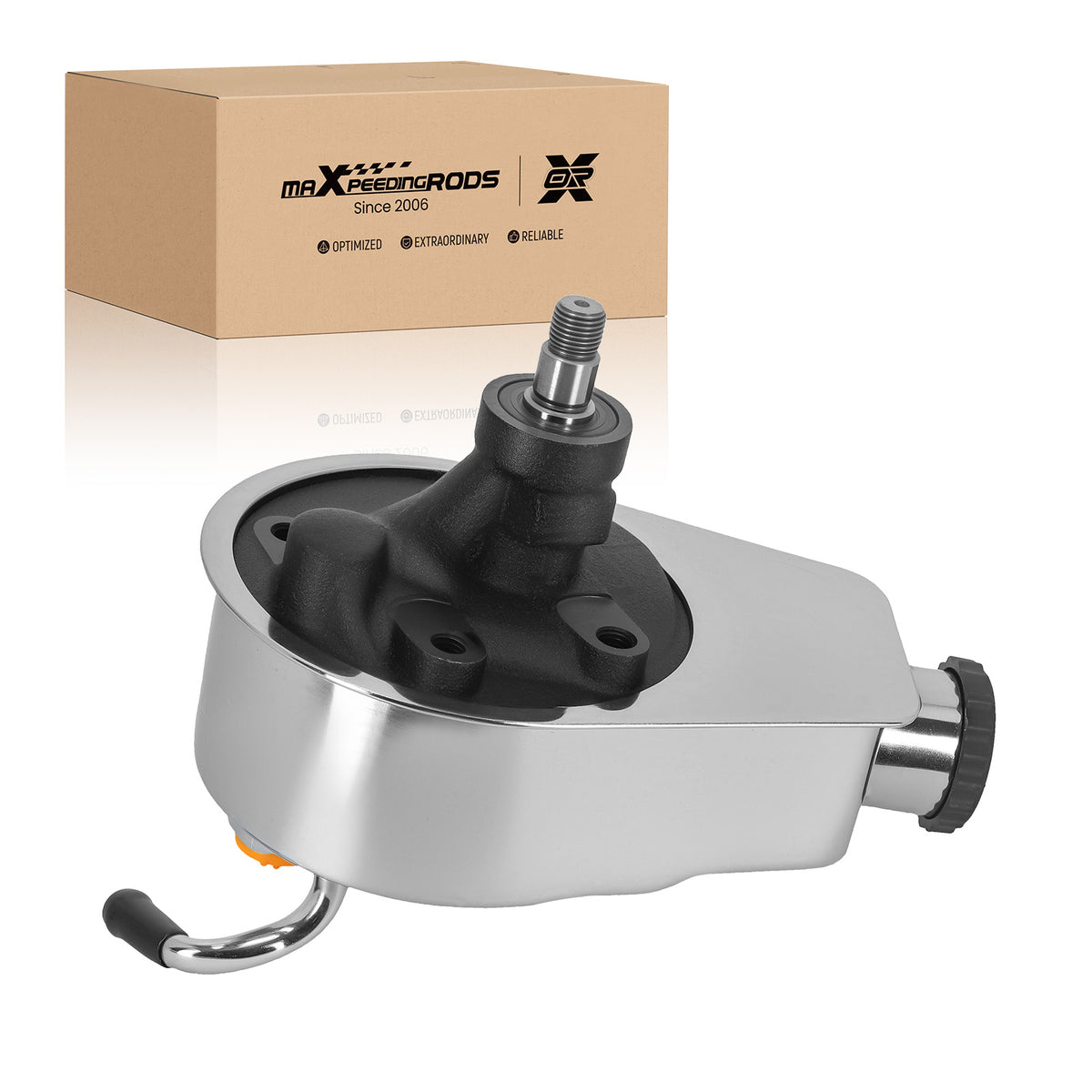 Power Steering Pump compatible For Chevy BBC SBC 350 454 Chrome Saginaw 5/8" Key Way Style