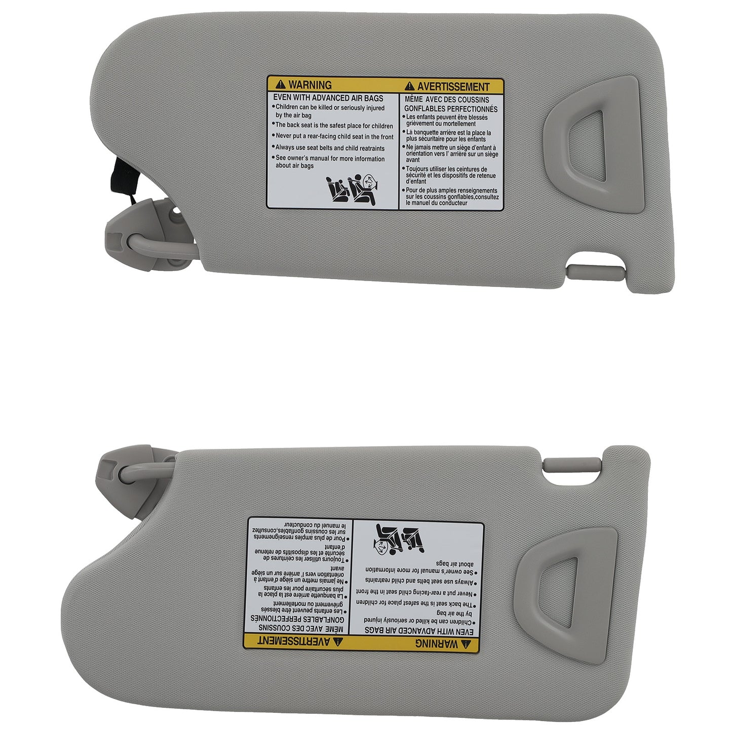 Driver+Passengerwith Light Sun Visorfor compatible for Nissan Altima 13-18 96401-3TA2A Gray
