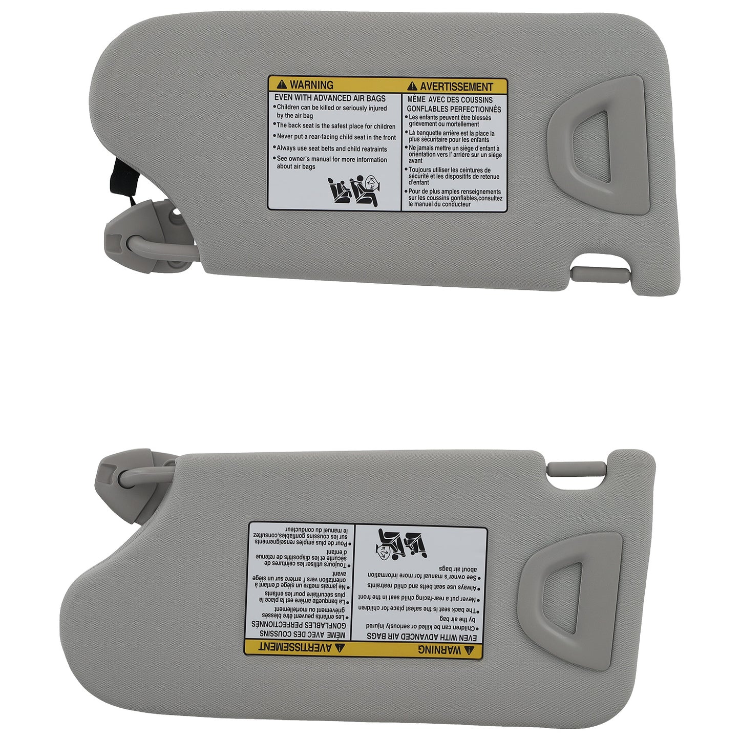 Driver+Passengerwith Light Sun Visorfor compatible for Nissan Altima 13-18 96401-3TA2A Gray