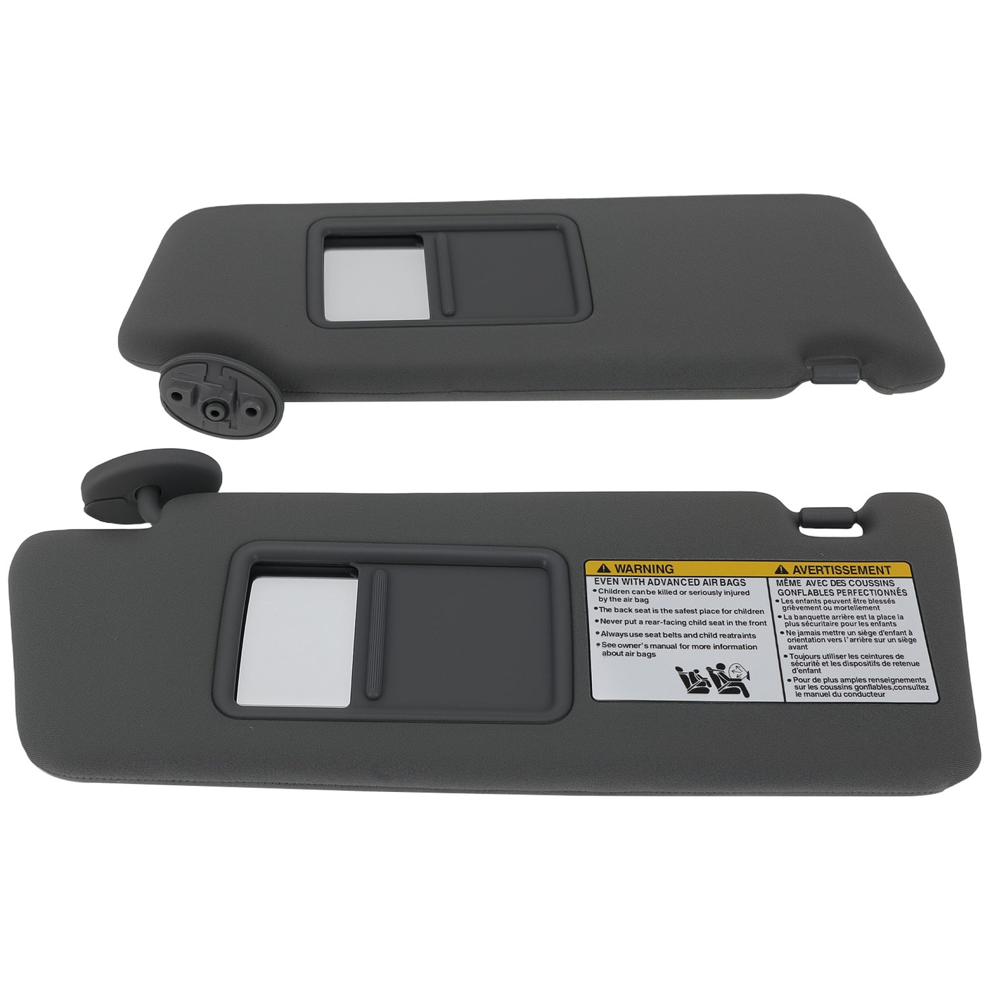 Pair Gray Sun visor w/ Light compatible for Toyota Tacoma 2005-2015 LH RH 7432004210B0