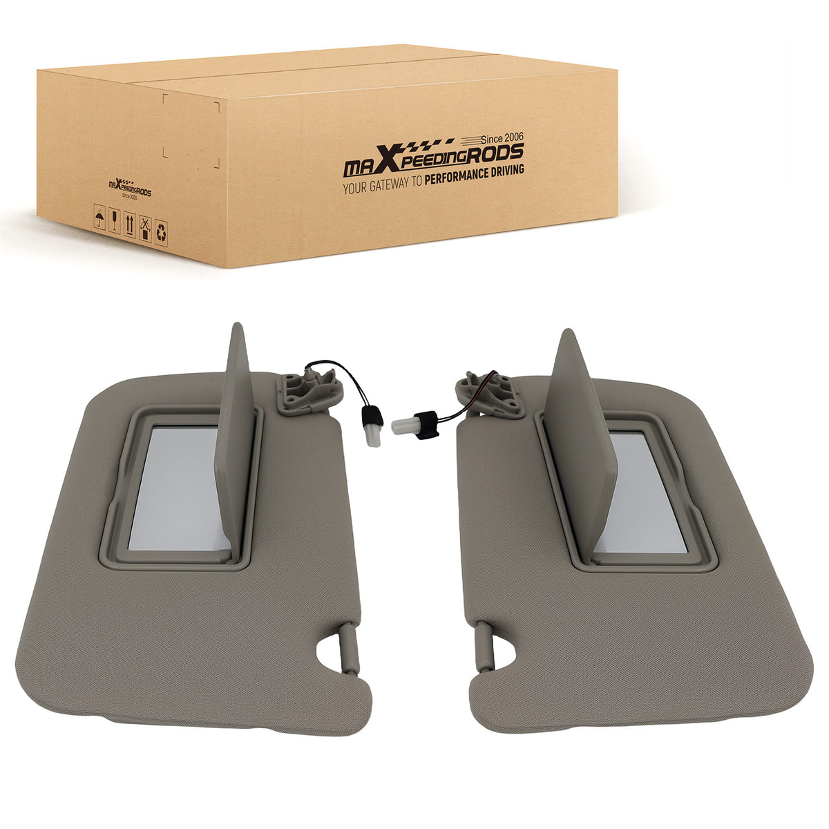 Pair Left Right Sun Visor Beige compatible For Nissan Sentra 2013-2019 964013SG8Aw/ Light
